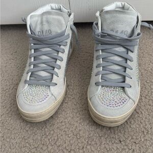 P448 Women's S23 Skate Lace Up Embellished Zip High Top Sneakers